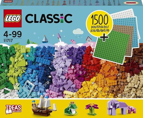 LEGO 11717 Classic Bricks Bricks Plates, Large Creative Building Toy for Kids, Gift for Boys and Girls Age 4 Plus with Wheels, Windows & 4 Baseplates in Saudi Arabia