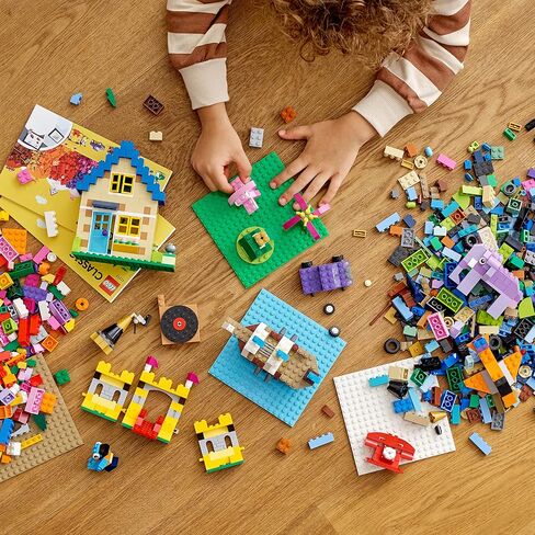 LEGO 11717 Classic Bricks Bricks Plates, Large Creative Building Toy for Kids, Gift for Boys and Girls Age 4 Plus with Wheels, Windows & 4 Baseplates in Saudi Arabia