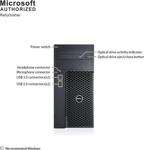 DELL Precision T1700 Tower Workstation Intel i7 i7-4770 3.40 G,16G,512G SSD+3T,Radeon HD 4650 1G VC,DVD,WiFi,HDMI,DP Port,VGA,BT 4.0,W10P64 (Renewed)-Support-English/Spanish'] in Kuwait