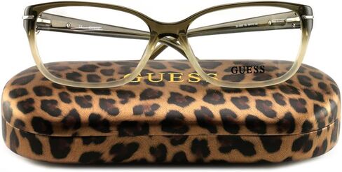 Guess GU 2303 Ol Olive Gradient Plastic Rectangle Eyeglasses 56mm in Saudi Arabia