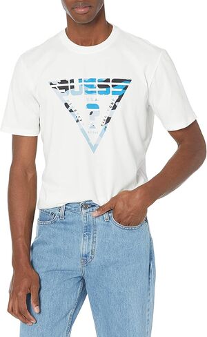 تي شيرت GUESS رجالي بتصميم Racer Stripe طويل الأكمام in Kuwait