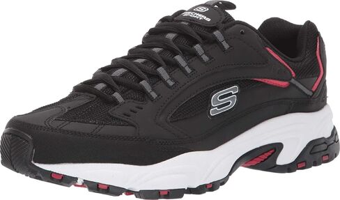 Skechers Men's Stamina Cutback Low Top Sneaker Shoes Black Red 10.5 in Saudi Arabia