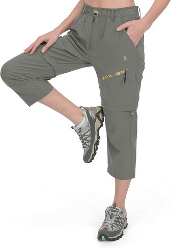 Little Donkey Andy Women's Hiking Zip Off Capri Pants Lightweight Quick Dry UPF 50+ Convertible Shorts with 4 Pockets in Kuwait