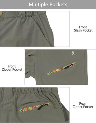 Little Donkey Andy Women's Hiking Zip Off Capri Pants Lightweight Quick Dry UPF 50+ Convertible Shorts with 4 Pockets in Kuwait