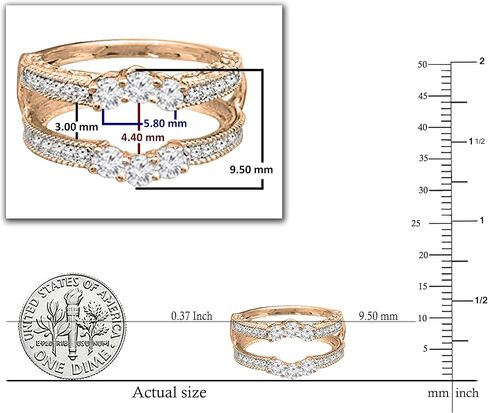 مجموعة Dazzlingrock 0.60 قيراط (ctw) خاتم زفاف معزز بحماية مزدوجة من الألماس الأزرق والأبيض المستدير للنساء (0.60 قيراط، اللون I-J، الوضوح I1-I3) باللون الذهبي in Kuwait
