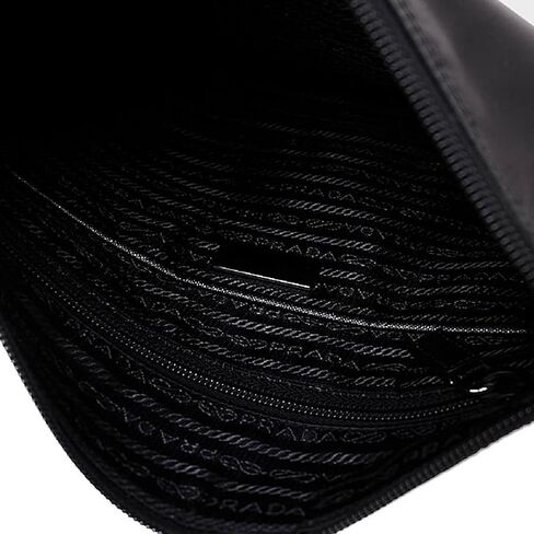 Prada Bandoliera Tessuto Nylon Soft Calf Trim Black Crossbody Bag 1BH046 in Saudi Arabia