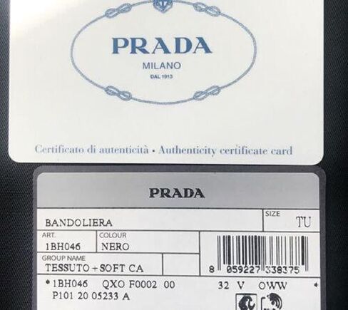 Prada Bandoliera Tessuto Nylon Soft Calf Trim Black Crossbody Bag 1BH046 in Saudi Arabia