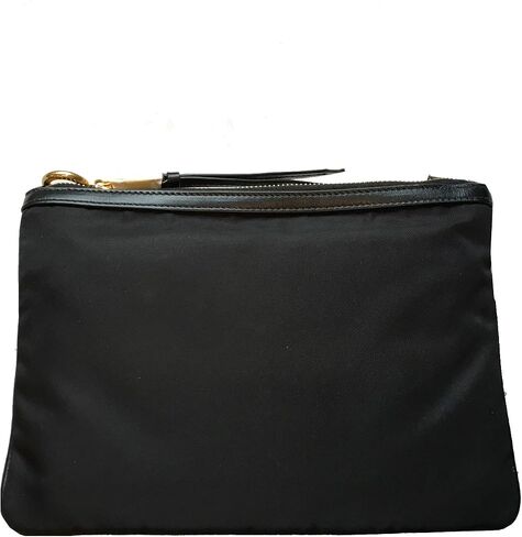 Prada Bandoliera Tessuto Nylon Soft Calf Trim Black Crossbody Bag 1BH046 in Saudi Arabia