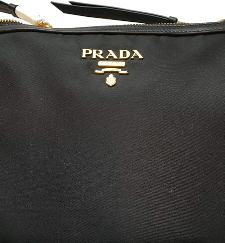Prada Bandoliera Tessuto Nylon Soft Calf Trim Black Crossbody Bag 1BH046 in Saudi Arabia