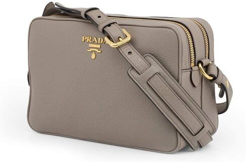 Prada Women's Gray Vitello Phenix Leather Crossbody 1BH079 in Saudi Arabia