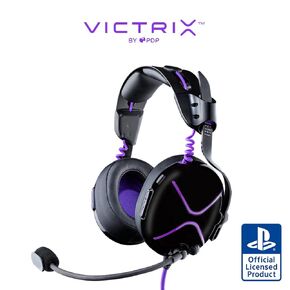 PDP Victrix Pro AF Premium Wired Esports Gaming Headset for PlayStation 5 - Removable Boom Microphone PS4/PS5/PC (Black/Purple) in Saudi Arabia