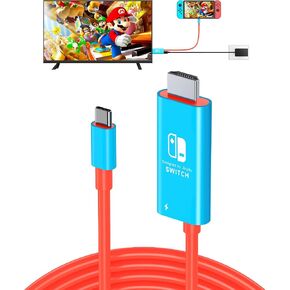 JINGDU USB C to HDMI Cable Compatible with Nintendo Switch 2017/OLED, USB-C HDMI Cable Replaces the Original Switch Dock for TV Screen Mirroring, 4K30Hz, Blue in Kuwait