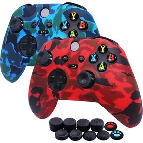 [عبوتان] Jusy متوافق مع وحدة تحكم Xbox Series X/S غطاء من السيليكون الناعم، غطاء حماية مقاوم للعرق ومضاد للانزلاق ومقاوم للغبار، مع 10 مقابض إبهام (نمط الشارع) in Saudi Arabia