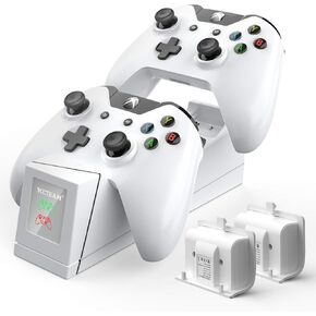 Controller Charger Compatible with Xbox One, YCCTEAM Rechargeable Battery Pack Compatible with Xbox One, Xbox One X, Xbox One S, Xbox One Elite Controller, Charging Station with 2pcs 1200mAh Battery in Kuwait