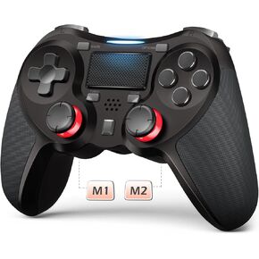 TERIOS Wireless Controller Compatible with PS4/PS4 Pro/PS4 Slim, Pro Controller with Built-in Speaker, Advanced Buttons Programming, Enhanced Dual Vibration/Turbo Auto Fire (Black)