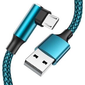 كابل Micro USB 90 درجة [عبوتان بطول 10 أقدام] لأجهزة Fire 7 HD8، وأجهزة Samsung اللوحية، وGalaxy S7 S6 Edge J8 J7، وXbox One، وأجهزة تحكم PS4، والكاميرا والمزيد - كابل شحن Micro USB بزاوية يمين in Kuwait