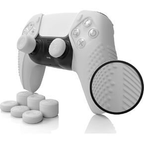 وحدة تحكم متوافقة مع PS5 من Foamy Lizard SensePro Dock | غطاء ناعم مسطح مضاد للانزلاق مرصع بجل السيليكون لجهاز بلاي ستيشن 5 دوال سينس، واقي مطاطي بالإضافة إلى 8 أغطية قبضة إبهام مرتفعة (أزرق) in Kuwait