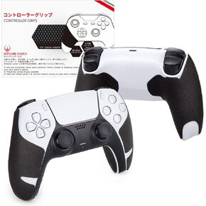 HOTLINEGAMES Controller Grips Compatible with PS5 Dualsense Edge, PlayStation 5 Controller Accessories, Skin Kit, Anti-Slip Grip Tape, Sweat-Absorbent, Easy to Apply (Handle Grips+Buttons+Triggers) in Saudi Arabia