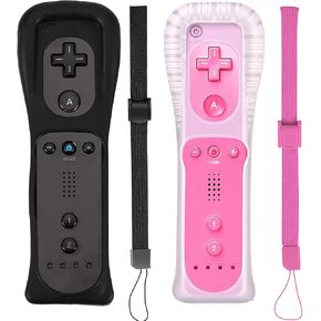 4 Packs Classic Remote Controller Compatible for Wii Wii U Console, Gamepad with Soft Silicone Sleeve and Wrist Strap (Red+Blue+Pink+Dark Blue) in Saudi Arabia