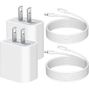 iPhone 12 13 14 Super Fast Charger iPhone Charger USB C 2-Pack 20W Rapid Wall Charger Blcok with 6FT Cable Fast Charging Adapters for iPhone 14/13/12/Pro Max/Pro/11/ iPad in Saudi Arabia
