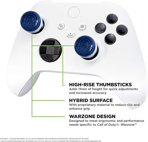 كونترول فريك كول اوف ديوتي: عصي الابهام وارزون بيرفورمانس لاجهزة Xbox One وXbox Series X | 2 هاي رايز، هايبرد| ازرق/رمادي in Kuwait