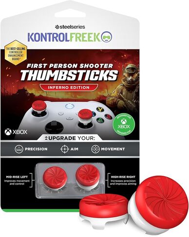 KontrolFreek FPS Freek Inferno لوحدة تحكم Xbox One وXbox Series X | عصا التحكم للأداء | 1 شاهقة، 1 متوسطة الارتفاع | احمر ابيض in Kuwait