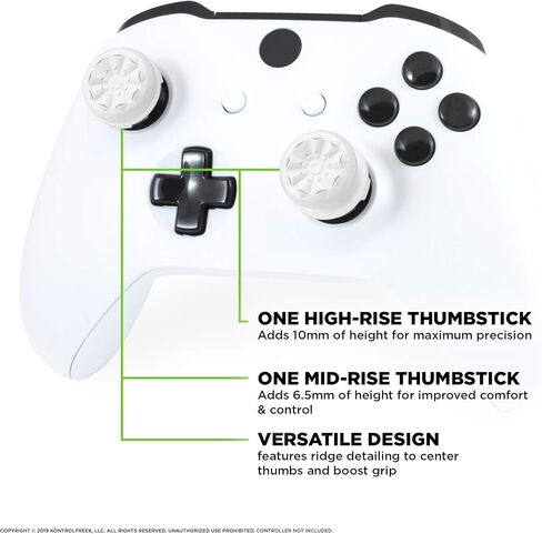 كونترول فريك جهاز تحكم اف بي اس فريك جالكسي وايت لجهاز Xbox One وXbox Series X | عصي ابهام عالية الاداء | 1 ارتفاع مرتفع، 1 متوسط الارتفاع | ابيض in Saudi Arabia