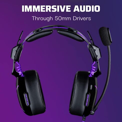 سماعة الألعاب PDP Victrix Pro AF Premium السلكية للرياضات الإلكترونية لجهاز Playstation 5 - ميكروفون بذراع قابل للإزالة PS4/PS5/PC (أسود/أرجواني) in Saudi Arabia