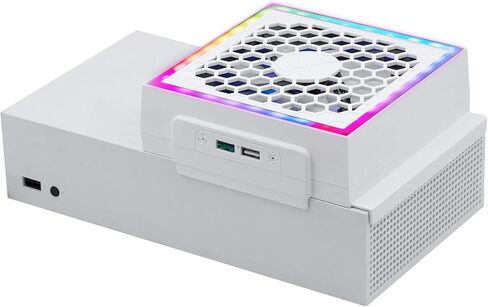 مروحة تبريد Mcbazel لـ Xbox Series S، شاشة LED RGB، ضوضاء منخفضة، 2 منافذ USB إضافية، 3 مستويات قابلة للتعديل لمروحة تبريد خارجية لوحدة تحكم Xbox Series S فقط in Kuwait