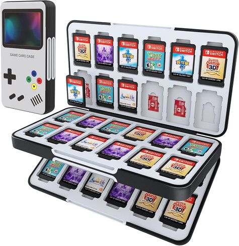 حافظة بطاقة ألعاب HEIYING لجهاز Nintendo Switch&Switch OLED، حافظة بطاقة ألعاب Switch Lite بنمط مخصص مع 48 فتحة لبطاقة الألعاب و24 فتحة لبطاقة Micro SD. in Kuwait