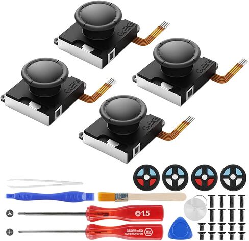 استبدال عصا التحكم GuliKit Switch Joycon، [بدون انجراف] عصا التحكم بتأثير القاعة للتبديل/تبديل OLED/Switch Lite، وحدة تحكم Joycon للتبديل الأيسر/الأيمن مع مجموعة أدوات إصلاح، أغطية عصا الإبهام (عبوتان) in Saudi Arabia