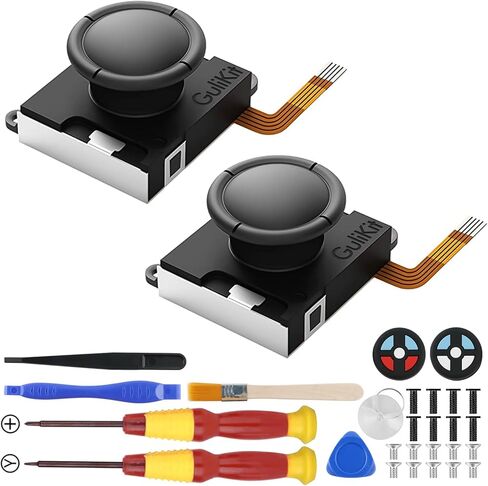 استبدال عصا التحكم GuliKit Switch Joycon، [بدون انجراف] عصا التحكم بتأثير القاعة للتبديل/تبديل OLED/Switch Lite، وحدة تحكم Joycon للتبديل الأيسر/الأيمن مع مجموعة أدوات إصلاح، أغطية عصا الإبهام (عبوتان) in Saudi Arabia