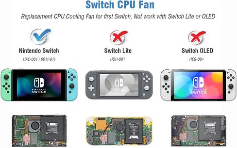 ElecGear Replacement Internal Cooling Fan compatible with Nintendo Switch - CPU Heatsink Cooler, Thermal Compound Paste, Y00 Triwing and PH00 Phillips Screwdriver, Spudger, Wipes Repair Tool Kit in Saudi Arabia
