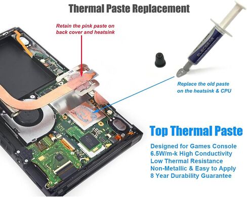 ElecGear Replacement Internal Cooling Fan compatible with Nintendo Switch - CPU Heatsink Cooler, Thermal Compound Paste, Y00 Triwing and PH00 Phillips Screwdriver, Spudger, Wipes Repair Tool Kit in Saudi Arabia