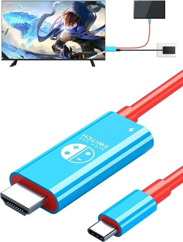 USB C to HDMI Adapter Cable Compatible with Nintendo Switch, Type-C to HDMI Conversion Cable Replaces The Switch Docking Station for TV Projection Screen, Nintendo Switch OLED Dock in Kuwait