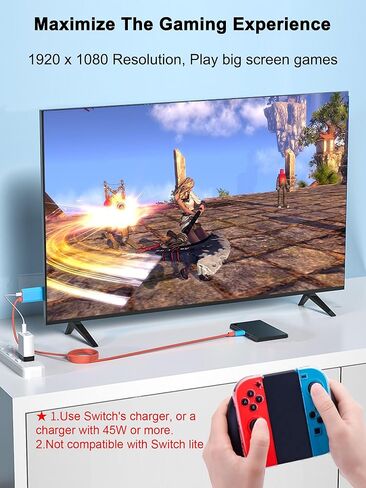 USB C to HDMI Adapter Cable Compatible with Nintendo Switch, Type-C to HDMI Conversion Cable Replaces The Switch Docking Station for TV Projection Screen, Nintendo Switch OLED Dock in Kuwait