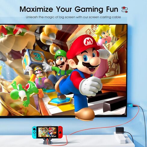 JINGDU USB C to HDMI Cable Compatible with Nintendo Switch 2017/OLED, USB-C HDMI Cable Replaces the Original Switch Dock for TV Screen Mirroring, 4K30Hz, Blue in Kuwait