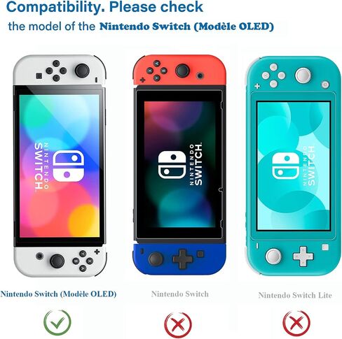 NEW'C [3 Pack] Designed for Nintendo Switch (model OLED) Screen Protector Tempered Glass, Case Friendly Ultra Resistant in Saudi Arabia