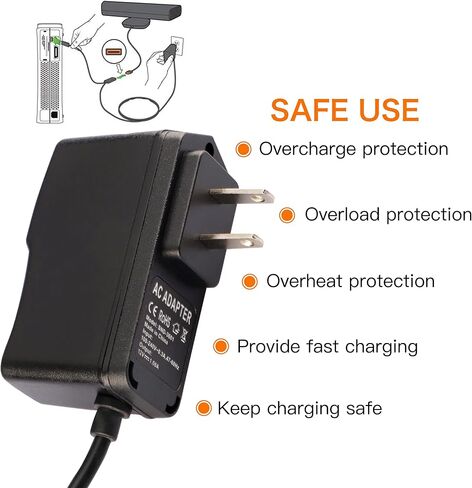 محول كينكت لجهاز اكس بوكس 360، محول طاقة USB الى تيار متردد متوافق مع نظام استشعار ميركوسوفت اكس بوكس 360 كينكت مع سلك كيبل شحن in Saudi Arabia