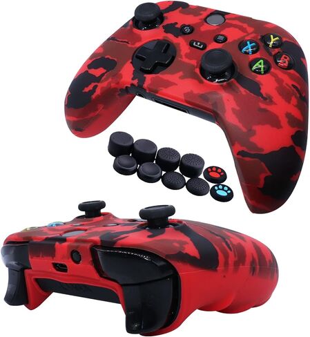 [عبوتان] Jusy متوافق مع وحدة تحكم Xbox Series X/S غطاء من السيليكون الناعم، غطاء حماية مقاوم للعرق ومضاد للانزلاق ومقاوم للغبار، مع 10 مقابض إبهام (نمط الشارع) in Saudi Arabia