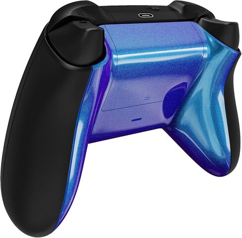 غلاف سفلي لامع مخصص باللون الأرجواني والأزرق اللامع مع غطاء بطارية لجهاز تحكم Xbox Series S/X - وحدة التحكم والقضبان الجانبية غير متضمنة in Kuwait