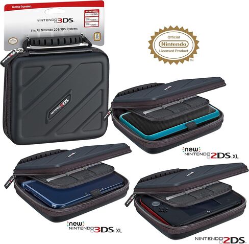 Game Traveler Nintendo 3DS or 2DS Case - Compatible with Nintendo 3DS, 3DS XL, 2DS, 2DS XL, New 3DS, 3DSi, 3DSi XL - Includes Game Card Pouch - Licensed by Nintendo in Kuwait