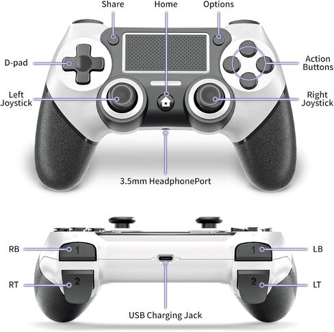 Bidfoce Ps-4 Controller Dual-shock 4 Play-station 4 Controller Compatible with PS4/Pro/Slim, Wireless Gaming Controllers with Double Vibration/6-Axis Motion Sensor/Programmable Back Buttons【Upgraded】 in Saudi Arabia