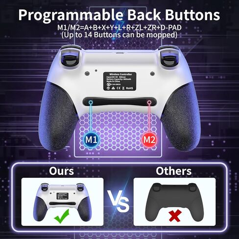 Bidfoce Ps-4 Controller Dual-shock 4 Play-station 4 Controller Compatible with PS4/Pro/Slim, Wireless Gaming Controllers with Double Vibration/6-Axis Motion Sensor/Programmable Back Buttons【Upgraded】 in Saudi Arabia