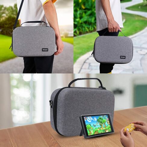 حقيبة حمل Glamgen لجهاز Nintendo Switch/OLED، حقيبة تخزين كبيرة واقية للسفر مع 16 خرطوشة ألعاب لوحدة التحكم Switch، وحدة التحكم الاحترافية، منصة تبديل الملحقات، أسود in Saudi Arabia
