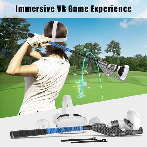 [ترقية 2023] VR Golf Club لـ Oculus Quest 2، محول ملحق Oculus Golf Club لوحدة التحكم Oculus Quest 2 وOculus Quest 1، ملحقات ملحق مقبض نادي الجولف VR لتعزيز تجربة اللعبة in Kuwait