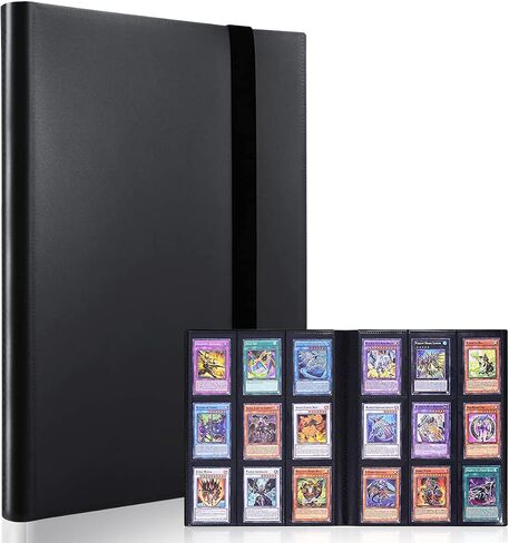 Card Binder 9-Pocket,360 Pockets Game Cards with 20 Sleeves,Trading Card Collection Zipper Binder Holder for Kids Gifts (Black 360Pockets) in Saudi Arabia