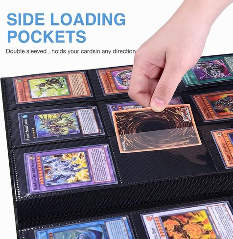Card Binder 9-Pocket,360 Pockets Game Cards with 20 Sleeves,Trading Card Collection Zipper Binder Holder for Kids Gifts (Black 360Pockets) in Saudi Arabia