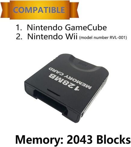 32MB(507 Blocks) Gamecube Memory Card for Gamecube & Wii, Black | Durable ABS, Plug-and-Play. Stores Multiple Game Saves, Works with Gamecube/Wii, High Speed and Efficient in Kuwait