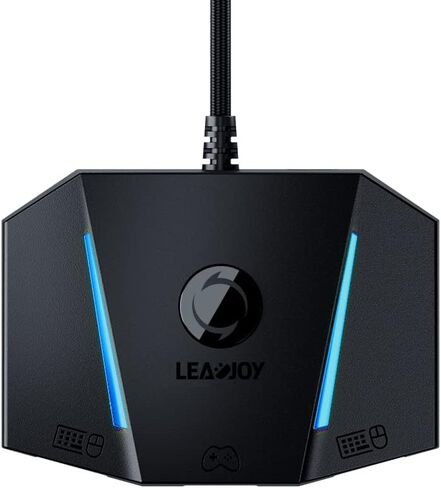 محول لوحة المفاتيح والماوس LeadJoy VX2 AimBox، محول سلكي مع واجهة صوت 3.5 مم، محول وحدة التحكم لأجهزة PS5 وPS4 وXbox One وXbox Series X/S وNintendo Switch لـ COD، Rainbow Six Siege in Kuwait